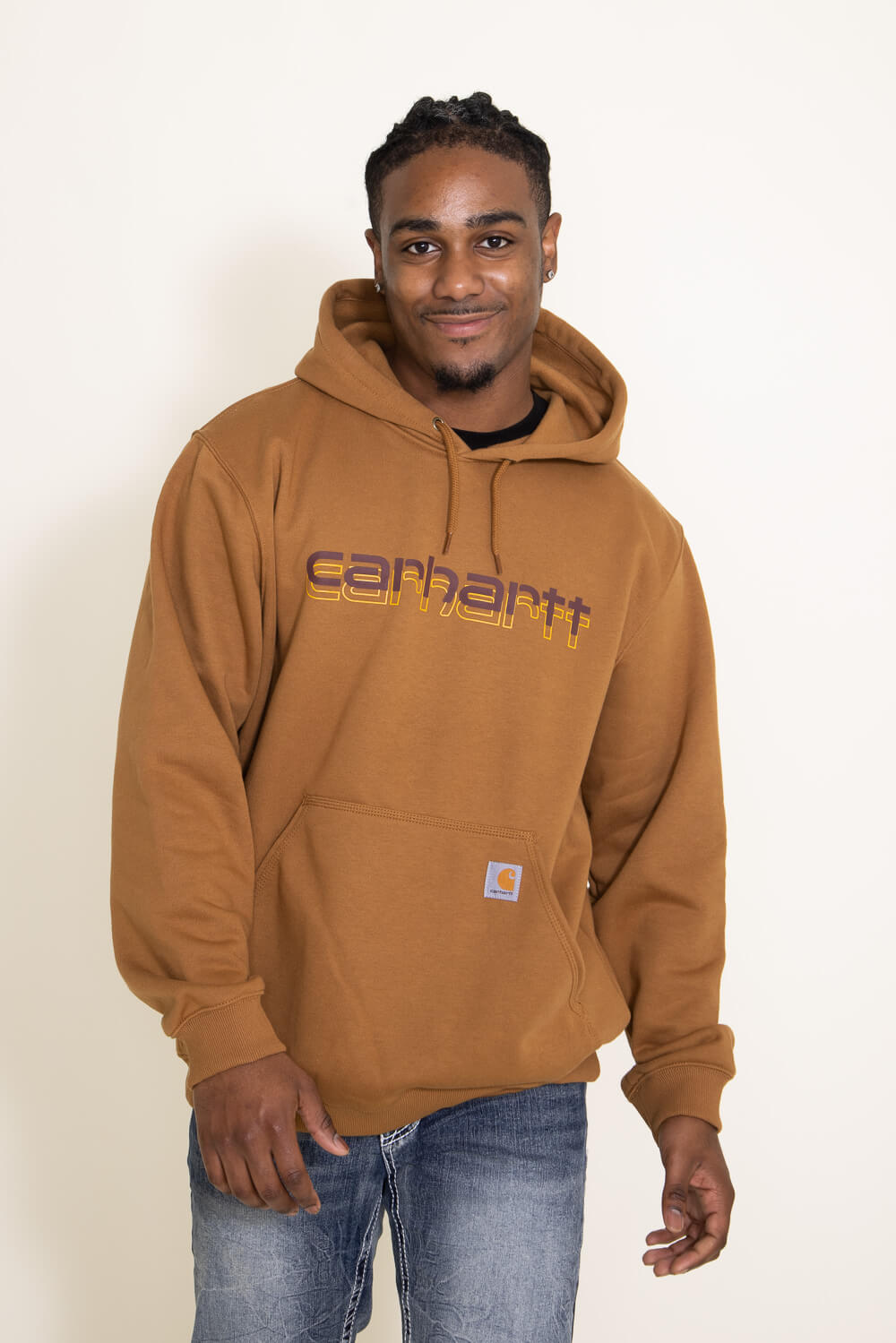 Carhartt Men's Midweight Hooded Logo Sweatshirt - Brown