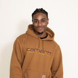 Carhartt Rain Defender Midweight Logo Hoodie for Men in Brown