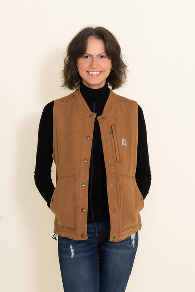 Carhartt Relaxed Fit Canvas Insulated Vest for Women in Brown