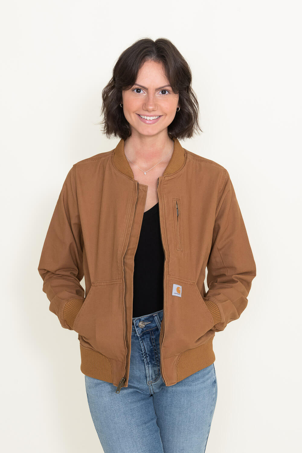 Carhartt Rugged Flex Relaxed Fit Canvas Jacket for Women in Brown