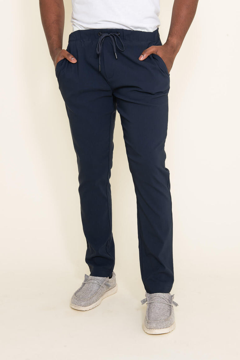 Copper & Oak Elastic File Tech Jogger Pants for Men in Navy K2S4164 Glik's