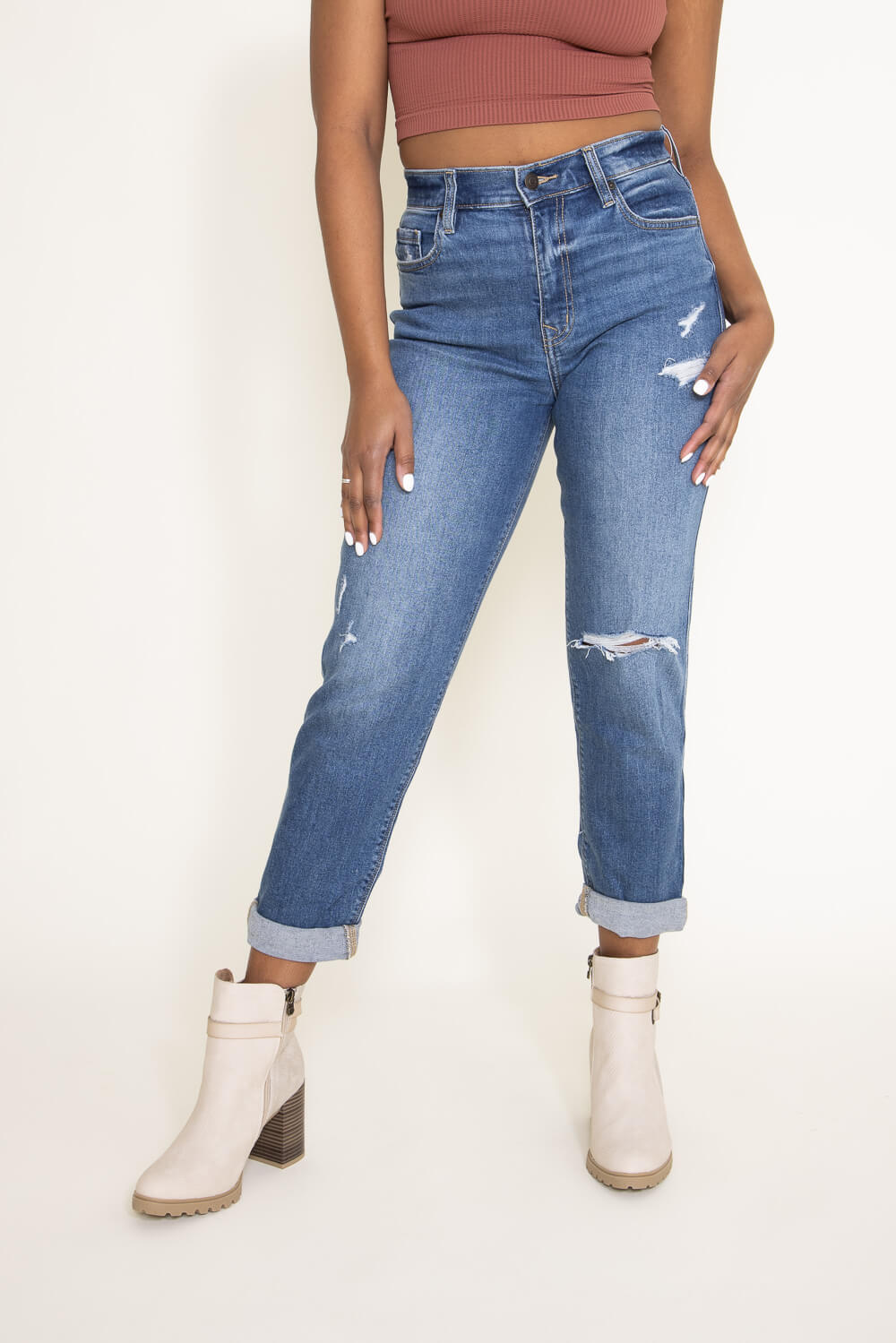 Eunina Rocky Super High Rise Boyfriend Jeans for Women