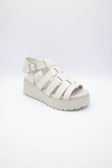 Soda Shoes Pullout Fisherman Lug Sandals for Women in Bone
