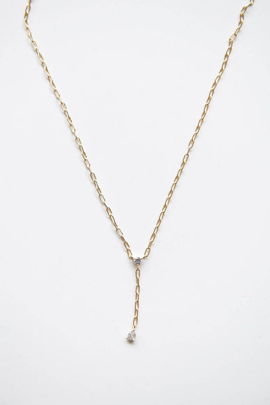 Gold Paperclip Chain Dangle Necklace