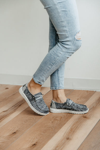 Hey Dude Shoes Women's Wendy Sox Shoes in Micro Dark Grey 2