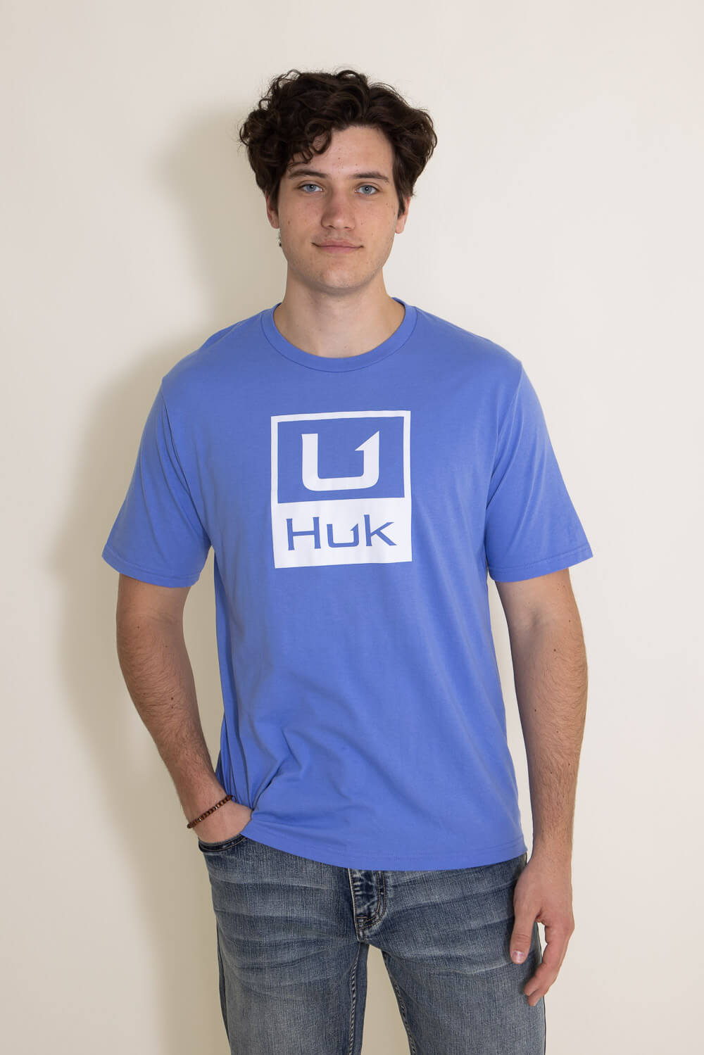 Huk Stacked Logo T-Shirt - Men's Wedgewood L