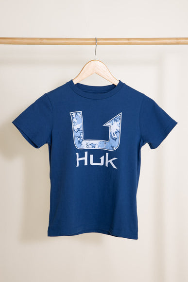 Huk Fishing Youth Fin Fill T-Shirt for Boys in Navy Blue