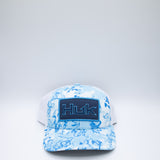 Huk Fishing Youth Fin Flats Trucker Snapback Hat for Boys in Light Blue