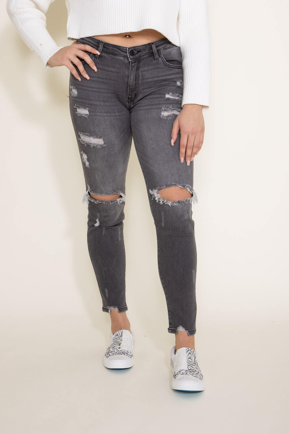 KanCan Rise Distressed Super Skinny Jeans for Women in Light – Glik's