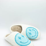 Smiley Slippers for Women in Blue & White