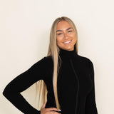 La Miel Julie Turtleneck Top for Women in Black