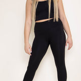 Love Tree Contour Leggings with Pockets for Women in Black
