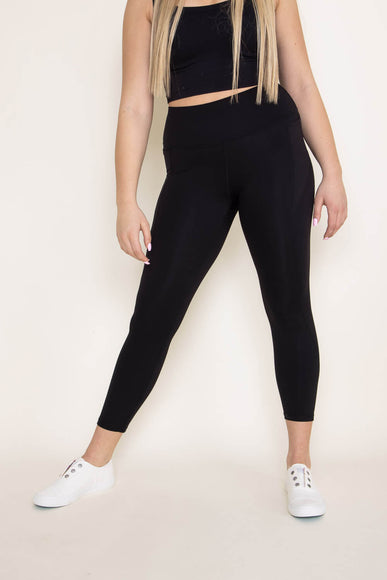 Love Tree Contour Leggings with Pockets for Women in Black
