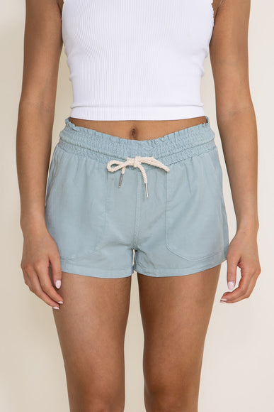 Love Tree Tencel Drawstring Shorts for Women in Blue