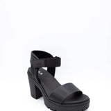 MIA Shoes Ivelisse Lug Platform Heels for Women in Black | MH1648-BLACK