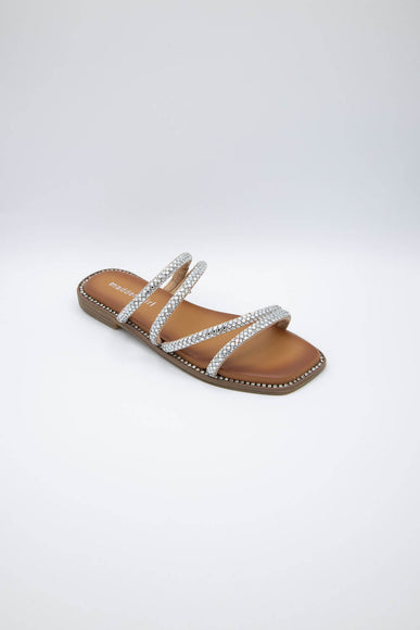Madden Girl Posh Slide Sandals for Women in Silver