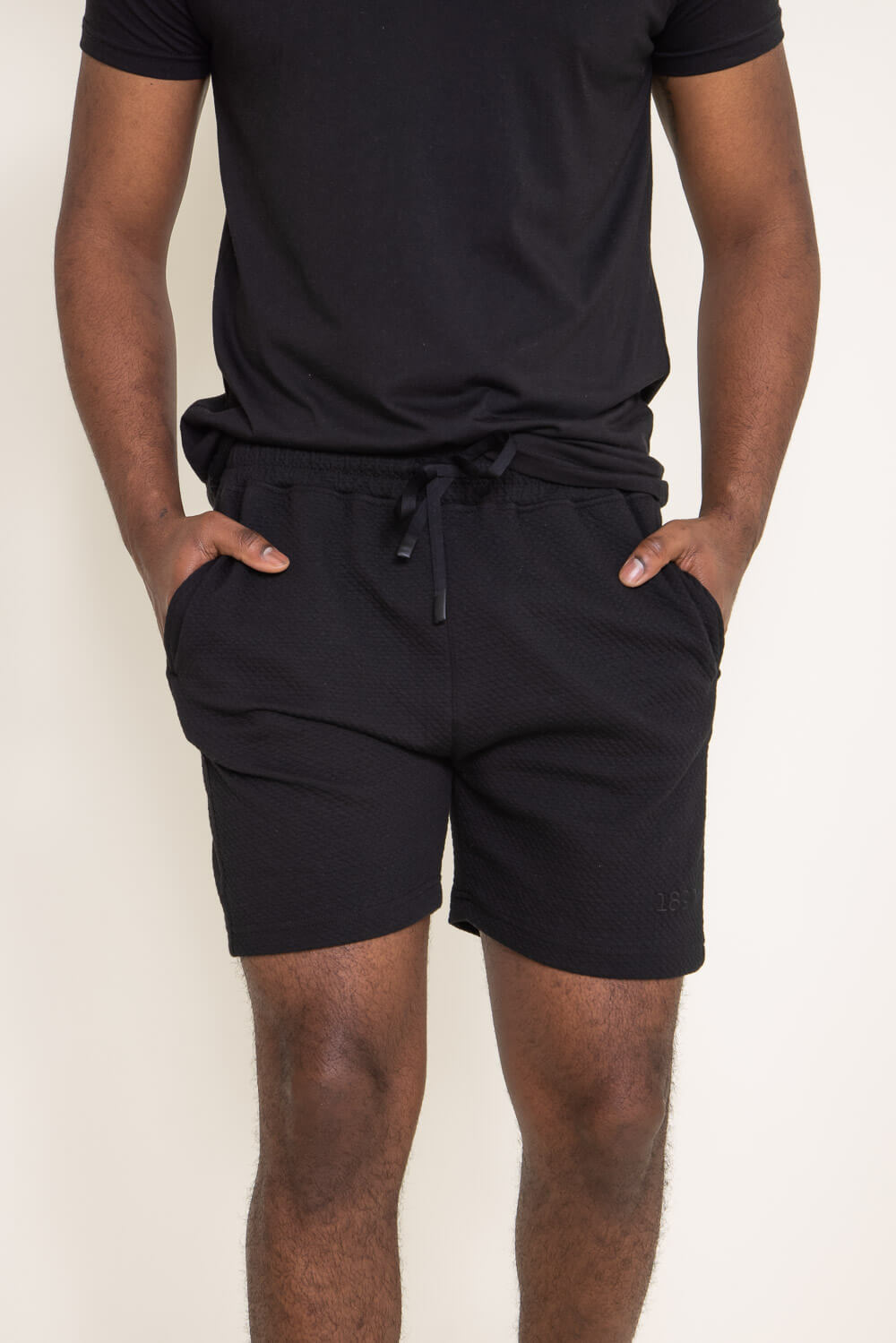 1897 Active Diamond Weave Shorts for Men in Black