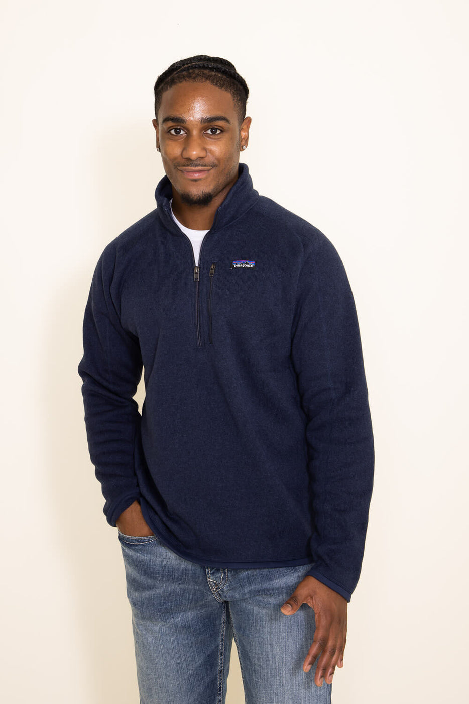 Patagonia Men s Better Sweater Quarter Zip in Navy 25523 NENA Glik s