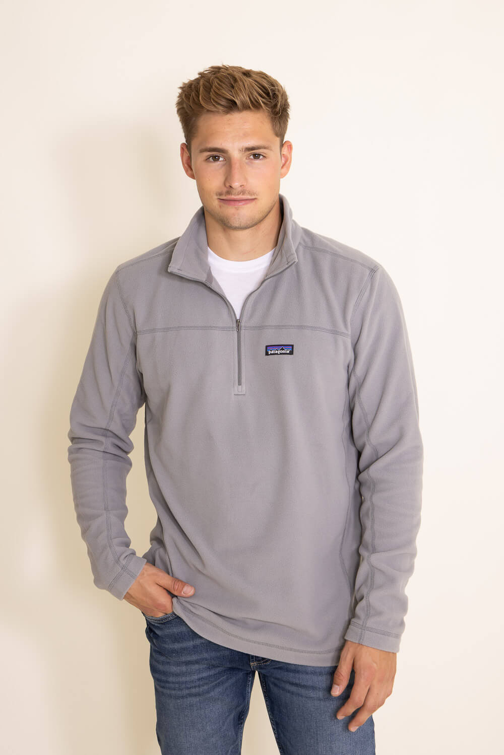 Patagonia Men’s Micro D Quarter Zip Pullover in Grey | 26176-FEA – Glik's