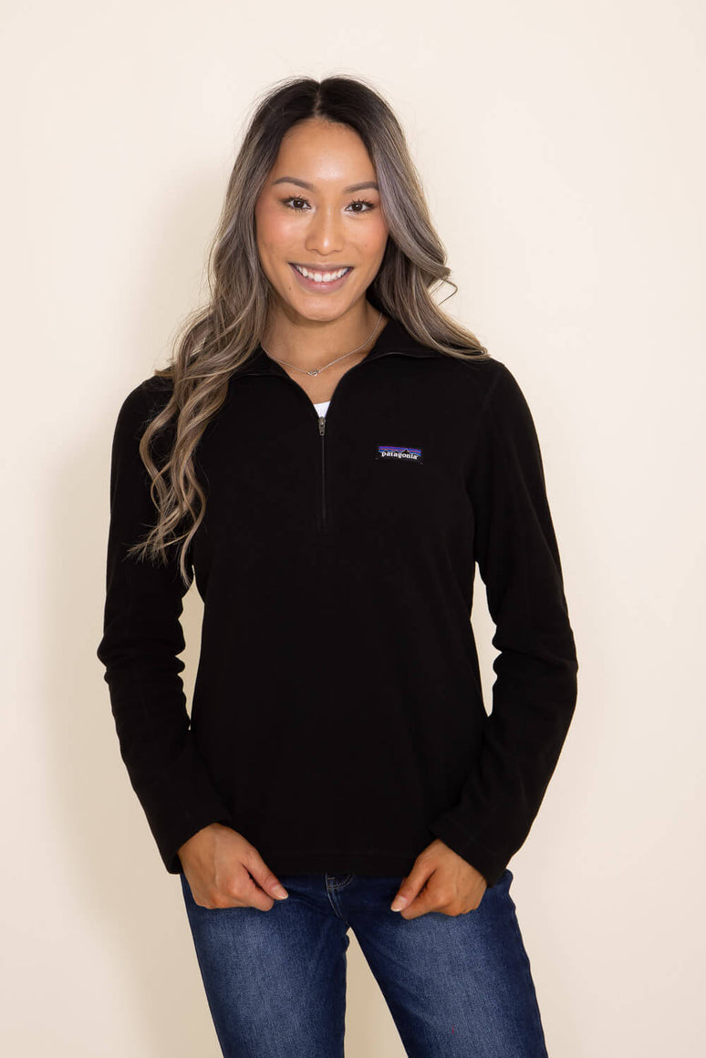 Patagonia Women’s Micro D Quarter Zip Pullover in Black 26278BLK