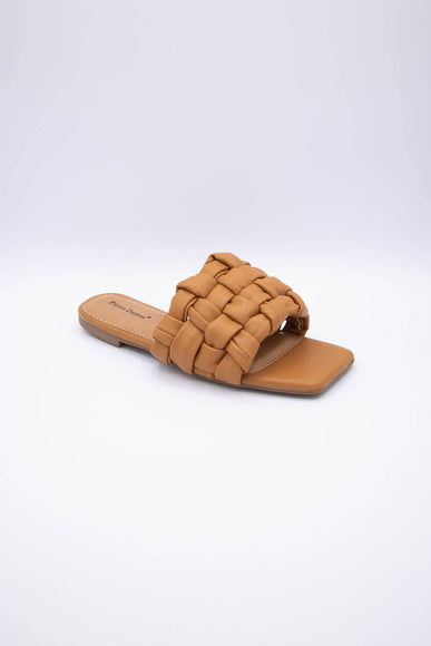 Pierre Dumas Tiba Woven Slide Sandals for Women in New Tan
