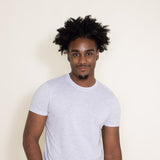 Basic Crewneck T-Shirt for Men in Speckled White