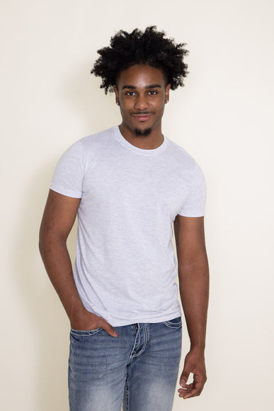 Basic Crewneck T-Shirt for Men in Speckled White