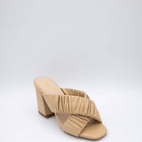 Qupid Shoes Cannoli Heels for Women in Brown