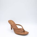 Qupid Shoes Isley Thong Heels for Women in Brown