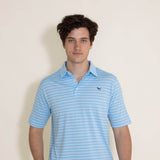 Simply Southern Performance Stripe Polo in Blue