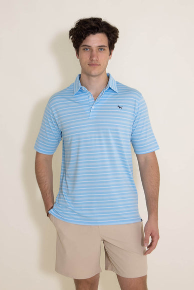 Simply Southern Performance Stripe Polo in Blue