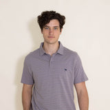 Simply Southern Stripe Polo for Men in Grey