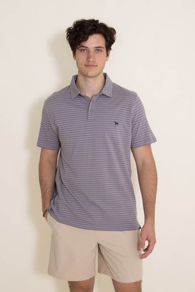 Simply Southern Stripe Polo for Men in Grey
