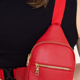 Slim Front Pocket Sling Bag for Women in Red | TG10421-RED