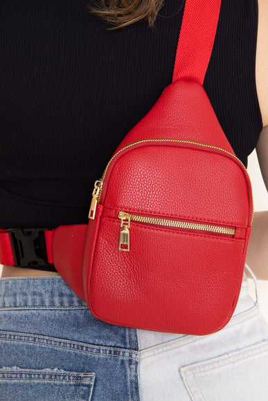Slim Front Pocket Sling Bag for Women in Red | TG10421-RED