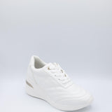 Soda Shoes Annie Wedged Sneakers for Women in White