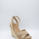 Soda Shoes Basset Rope Wedges for Women in Blonde