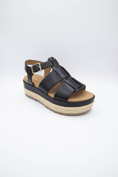 Soda Shoes McLean Fisherman Platform Sandals for Women in Black