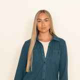 Thread & Supply Lewis Button Up Shirt for Women in Blue/Green