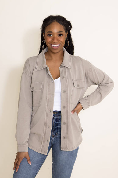 Thread & Supply Cyrus Shacket for Women in Moss Grey