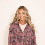 Thread & Supply Lewis Button Up Shirt for Women in Pink Plaid
