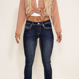 True Luck Random Stitched Bootcut Jeans for Women