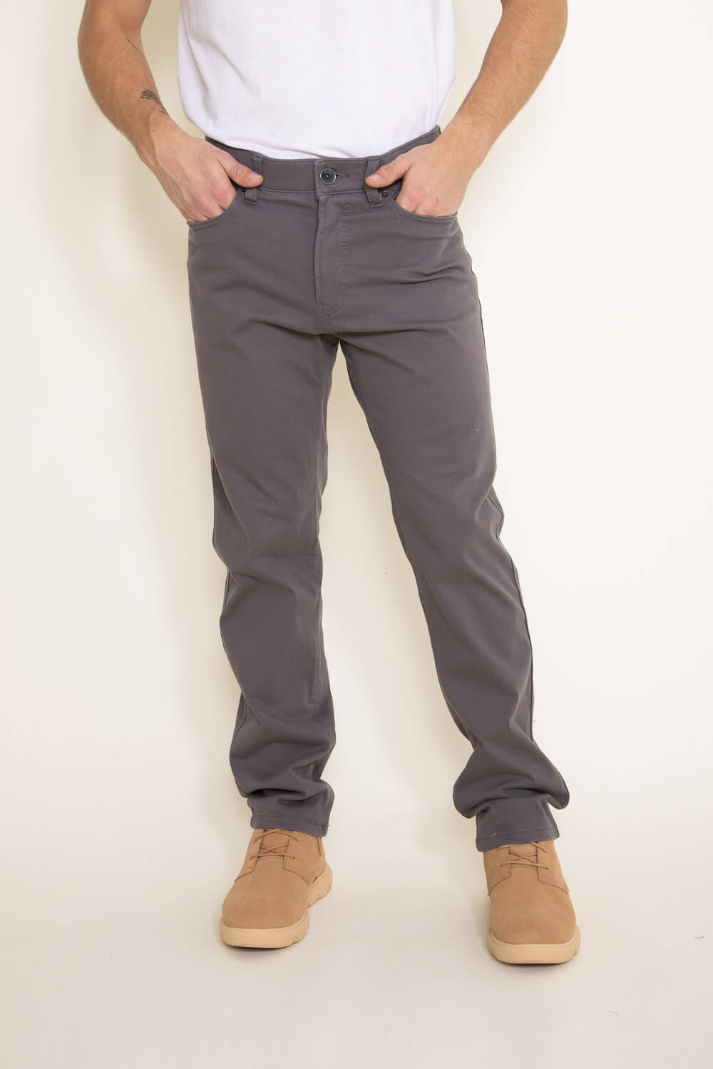 Union Five Pocket Comfort Twill Pants for Men in Grey