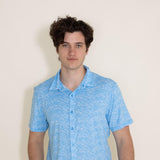 WearFirst Wanderer Japonica Button Down Shirt for Men in Blue