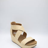 Yellow Box Bronwen Canvas Wedges for Women in Brown
