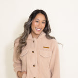 Women's Simply Southern Clothing Soft Sherpa Shacket for Women in Brown 1