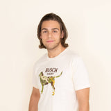 Brew City Apparel Busch Light Camo Dog T-Shirt for Men in Natural White