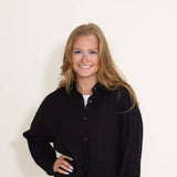 ACOA Clothing Oversized Boyfriend Shirt for Women in Black