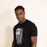 Ariat Faded Front Flag Tee for Men in Black