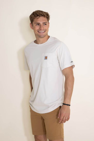Carhartt Force Relaxed Fit Midweight Pocket T-Shirt for Men in Malt White